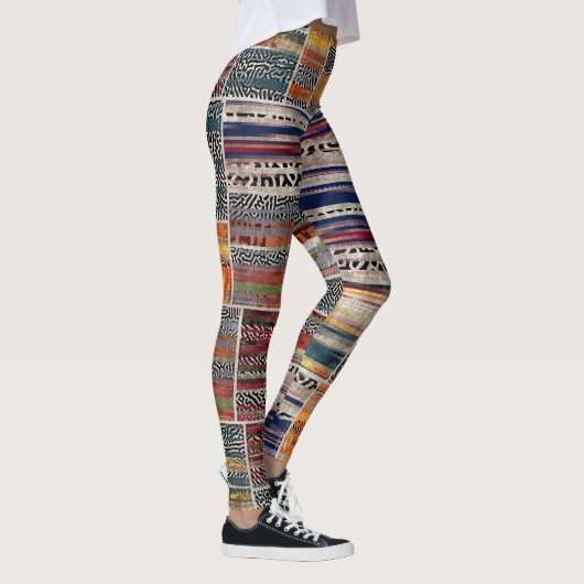Leggings Collage de patchwork : motif de courtepointe mixte (Droite)