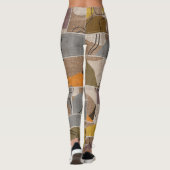 Leggings Collage de patchwork, motif de mixage de courtepoi (Dos)