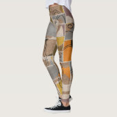Leggings Collage de patchwork, motif de mixage de courtepoi (Gauche)