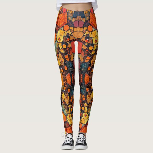 Leggings collage de pierres précieuses (Devant)