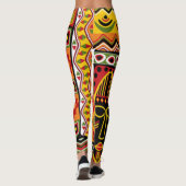 Leggings Collage d'impression couleur Motif africain (Dos)