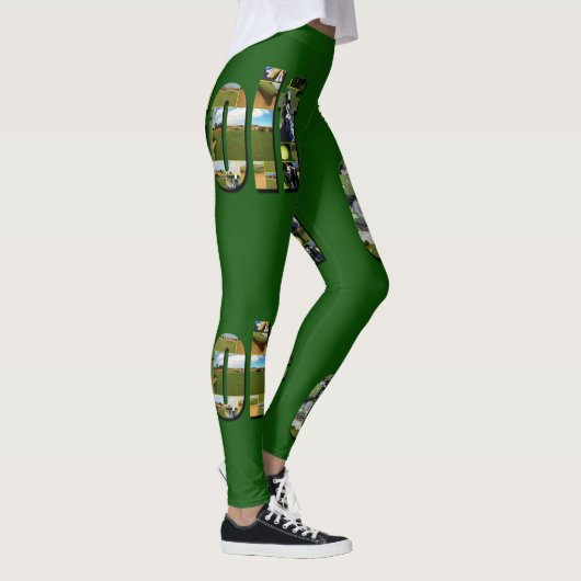 Leggings Collage du logo du Golf, Vert (Droite)