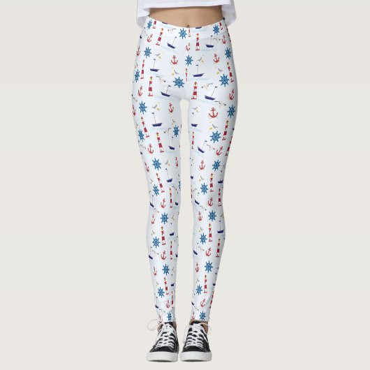Leggings Collage nautique (Devant)