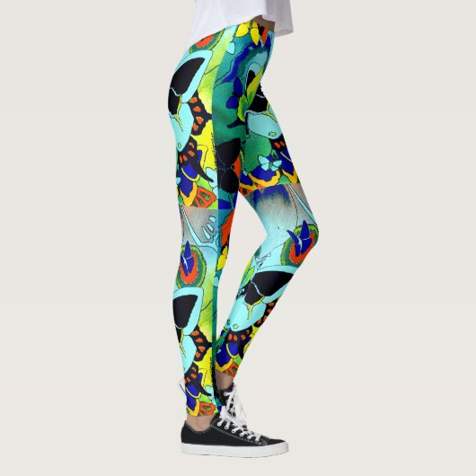 Leggings Collage Papillon couleur flashy mignonne conçu (Droite)
