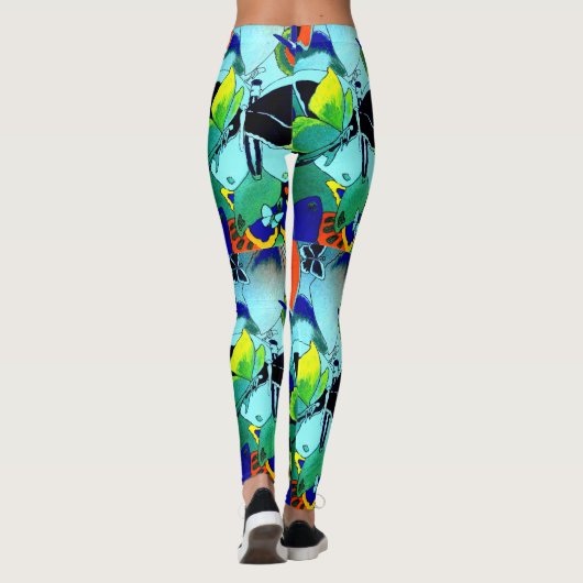 Leggings Collage Papillon couleur flashy mignonne conçu (Dos)