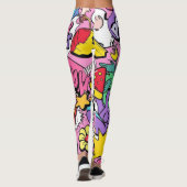 Leggings Collage Pop Art de Bande Dessinée Rétro (Dos)