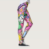 Leggings Collage Pop Art de Bande Dessinée Rétro (Droite)