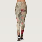 Leggings Collage romantique vintage rose (4) (Dos)