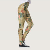 Leggings Collage rustique Vintage de journaux (2) (Droite)