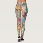 Leggings Collage rustique Vintage journal Patchwork (10) (Dos)