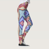 Leggings Collants, kaléidoscope coloré abstrait (Droite)