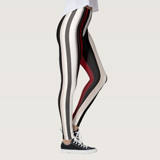 Leggings Collection Abstraite Red Black Lines tendance (Droite)