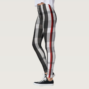 Leggings Collection Abstraite Red Black Plaid