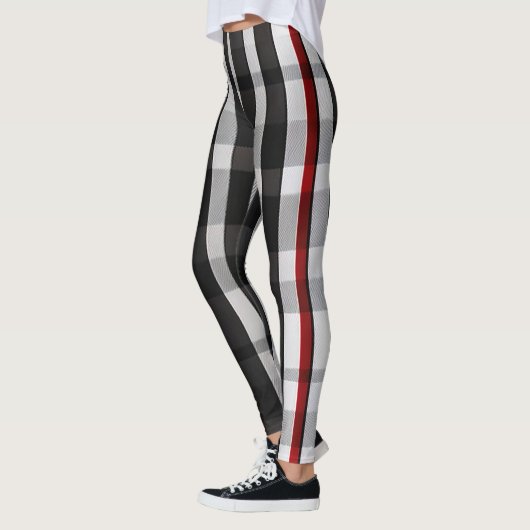 Leggings Collection Abstraite Red Black Plaid (Gauche)
