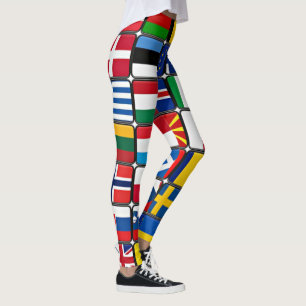 Leggings Collection colorée de drapeaux mondiaux