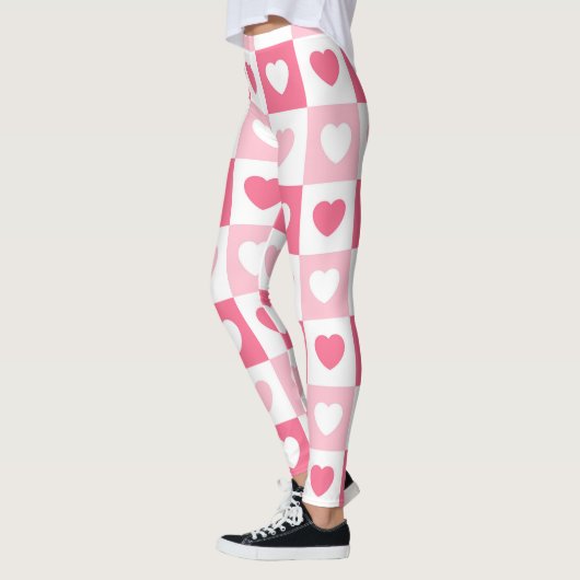 Leggings Collection d'amour du coeur rose moderne (Gauche)