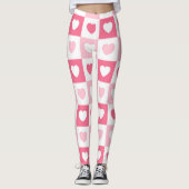 Leggings Collection d'amour du coeur rose moderne (Devant)