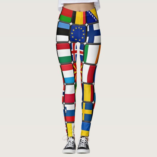 Leggings Collection de drapeaux internationaux, drapeaux du (Devant)