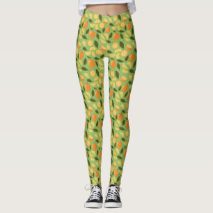 Leggings Collection de Motifs de paniers de fruits - Orange