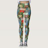 Leggings Collection de plaques de licence vintage (Devant)