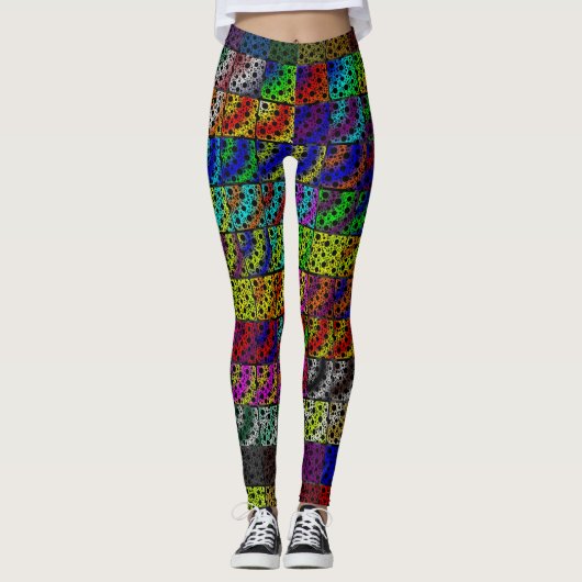 Leggings Collection de points de bulles spatiales (Devant)