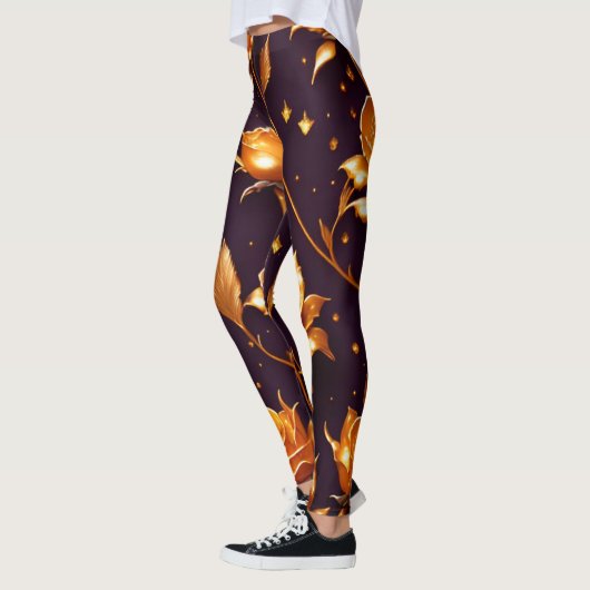 Leggings Collection de Roses de luxe Gold Boho tendance (Gauche)
