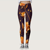 Leggings Collection de Roses de luxe Gold Boho tendance (Devant)