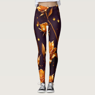 Leggings Collection de Roses de luxe Gold Boho tendance