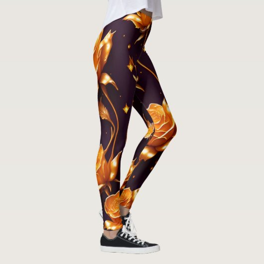 Leggings Collection de Roses de luxe Gold Boho tendance (Droite)