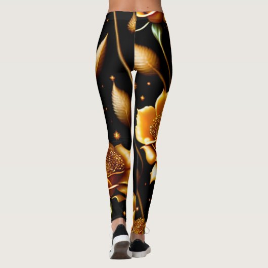 Leggings Collection de Roses d'or Boho de luxe moderne (Dos)