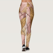 Leggings Collection Feuille tendance de Boho Rose Rose rose (Dos)