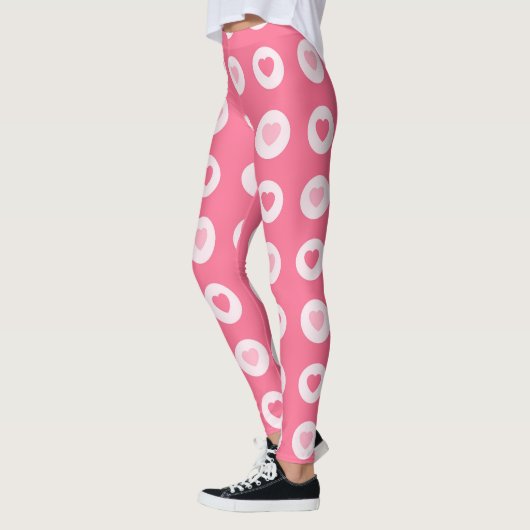 Leggings Collection moderne d'amour du coeur rose (Gauche)