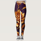 Leggings Collection moderne de luxe Big Gold Rose (Devant)