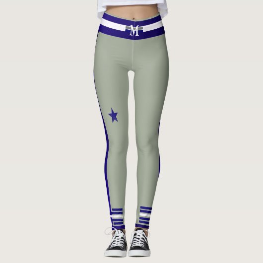 Leggings Collection Monogram Playball - bleu/blanc/gris (Devant)