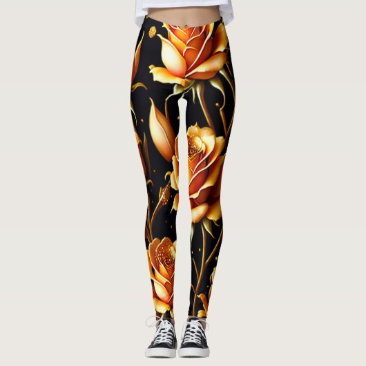Leggings Collection Rose tendance de luxe Big Gold (Devant)