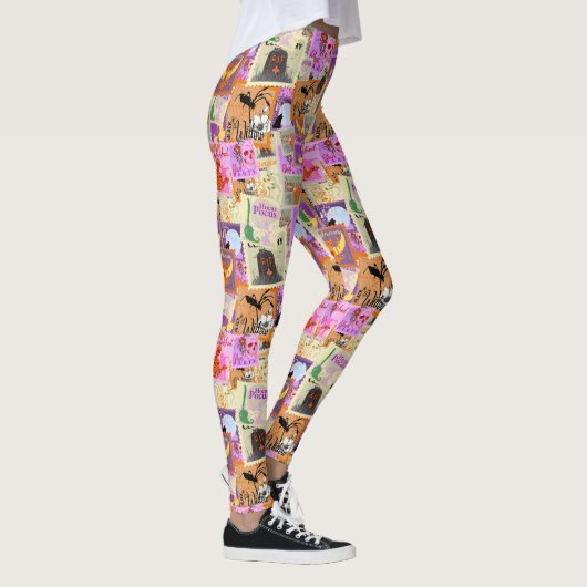 Leggings Collections de timbres d'Halloween en toute transp (Droite)