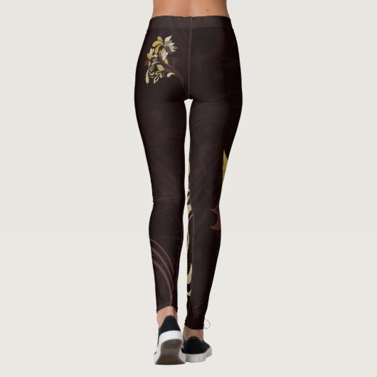 Leggings Colles Brown d'automne riches en gras Impression c (Dos)