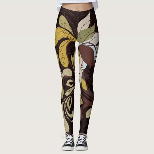 Leggings Colles Brown d'automne riches en gras Impression c (Devant)