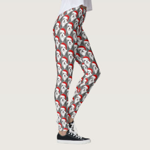 Leggings Colley barbu avec motif de Noël Chapeau de Père No