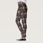 Leggings Collie frontalier avec Noël Festif du Père Noël (Gauche)