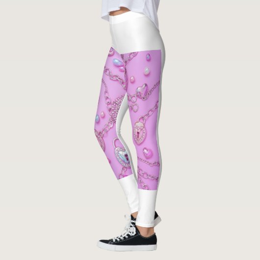 Leggings Collier de clé rose 🔑 💖 (Gauche)