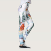 Leggings Collines, maisons : aquarelle paysage (Droite)