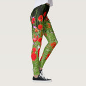 Leggings Collision du champ de pavots rouges (Droite)