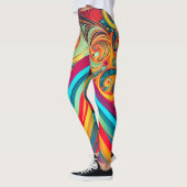 Leggings Color Wave Fusion – Modern Abstract Swirl Art (Gauche)