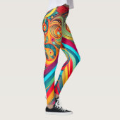 Leggings Color Wave Fusion – Modern Abstract Swirl Art (Droite)
