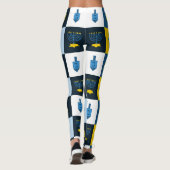 Leggings colorblock hébreu hanoukka (Dos)