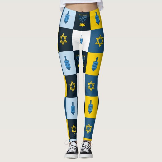 Leggings colorblock hébreu hanoukka (Devant)