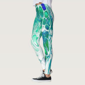 Leggings Coloré Abstrait Artsy Bleu Vert Blanc Migné (Gauche)