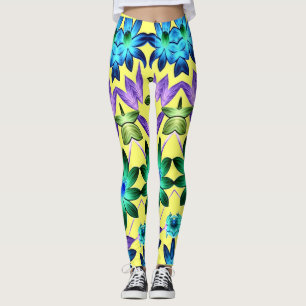 Leggings Coloré abstrait design motif floral