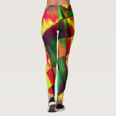 Leggings Coloré de carrés inclinés, rectangles, verdâtres. (Dos)